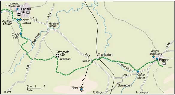Map Biggar to New Lanark